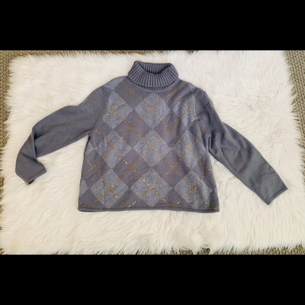 Gray sequin embellished sweater Size L